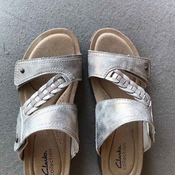 Clarks Shoes - Clarks Collection Women's Metallic buffed gold Braided Strap Sandals